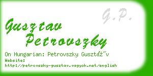 gusztav petrovszky business card